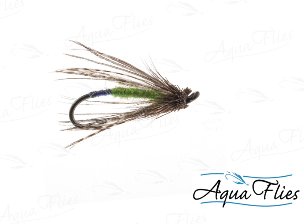 Aqua Flies Mini Muddled Euphoria - Caddis Green - Size 12